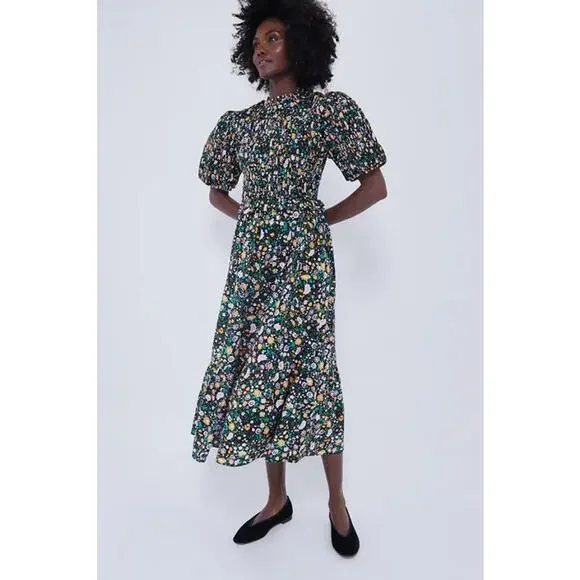Tuckernuck | Dresses | Tuckernuck Hyacinth House Black Multi Floral Smocked  Samantha Dress Nwt Size L | Poshmark